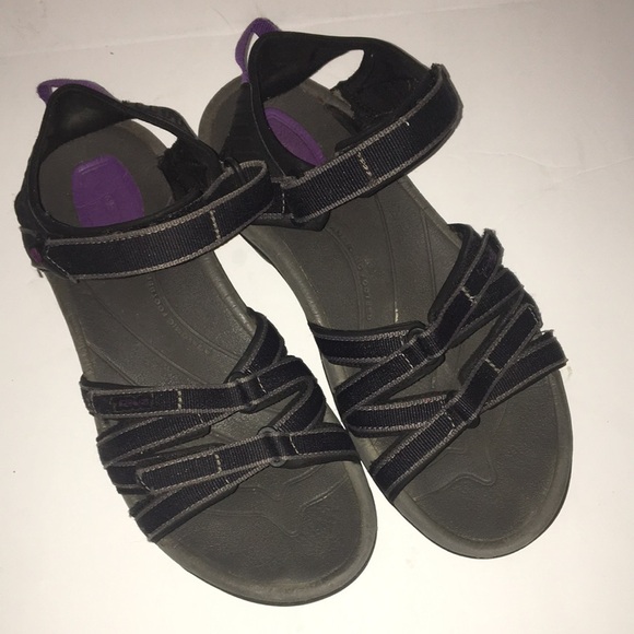 Teva Women's Tirra Black Strappy Comfort Shoe Sandals 4266 - Picture 1 of 10